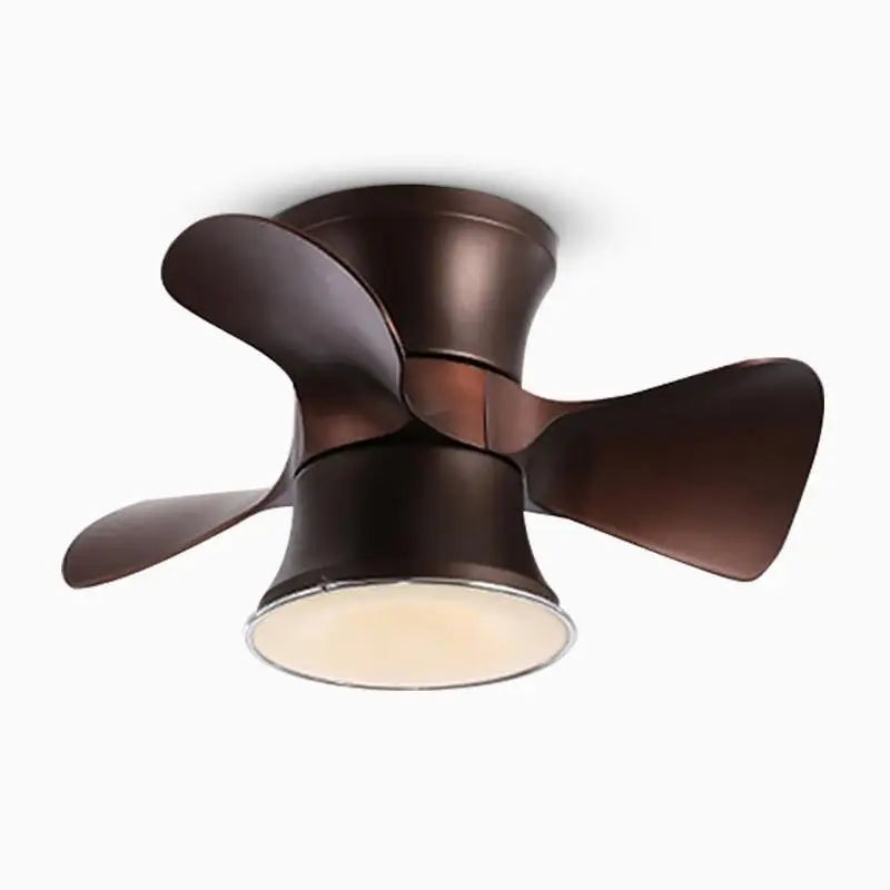 3-Curved Blade LED Flush Mount Ceiling Fan Light - Lighting > lights Fans
