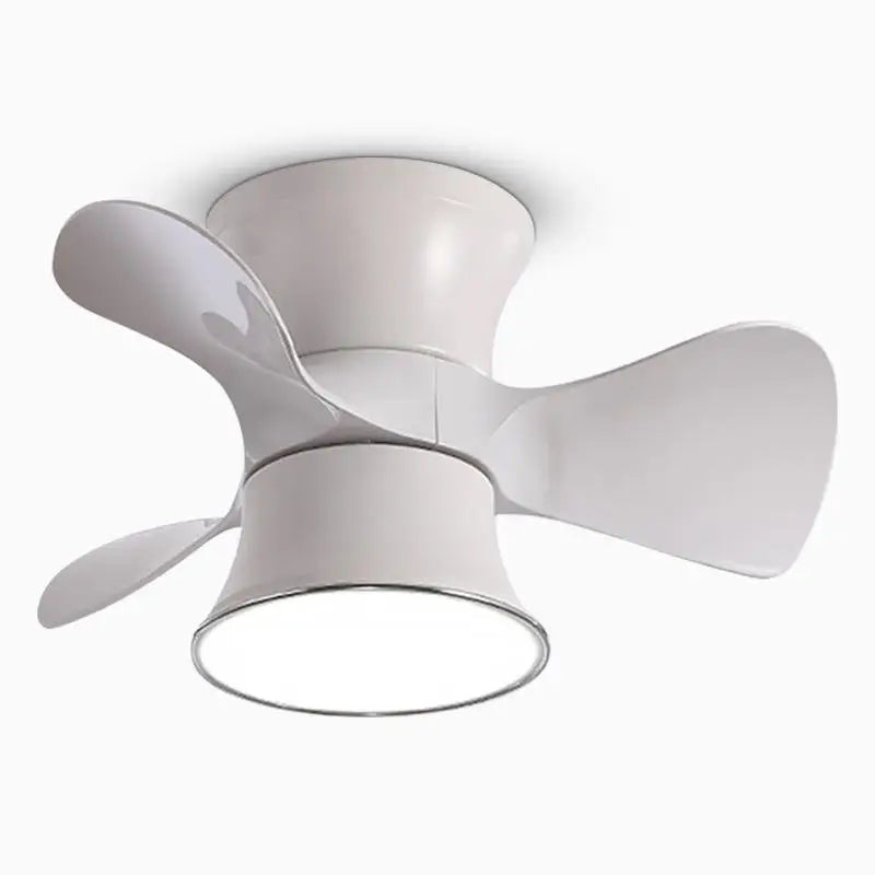 3-Curved Blade LED Flush Mount Ceiling Fan Light - Lighting > lights Fans