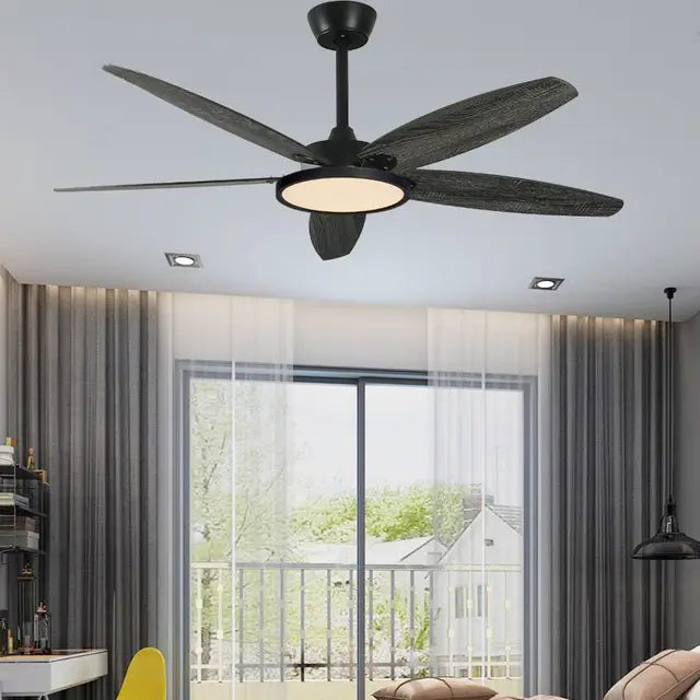 36’ Ceiling Fan with Plywood Blades Light and Remote Control - Black / Dia35.8’