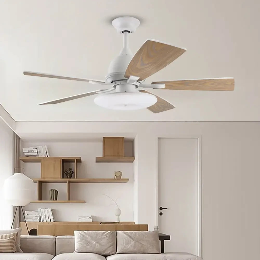 52 Inch LED Nordic Retro Ceiling Fan with Remote - Lighting > lights Fans