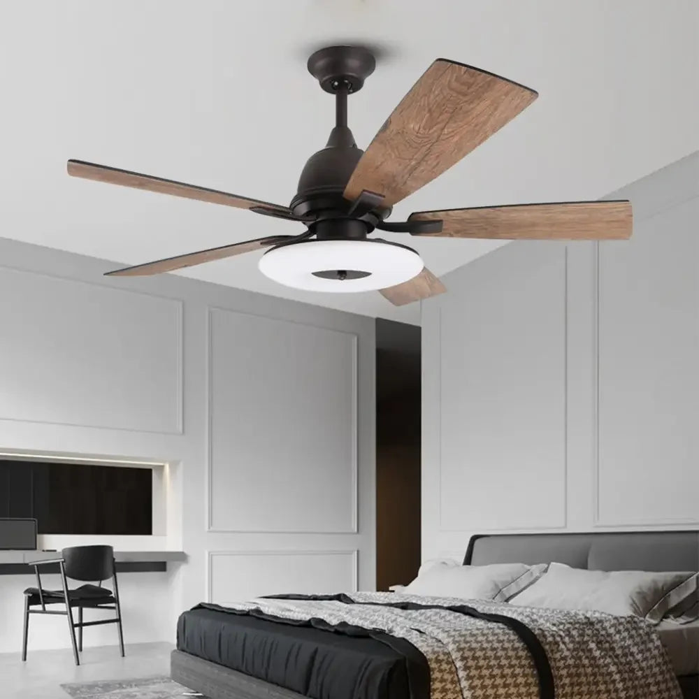 52 Inch LED Nordic Retro Ceiling Fan with Remote - Lighting > lights Fans