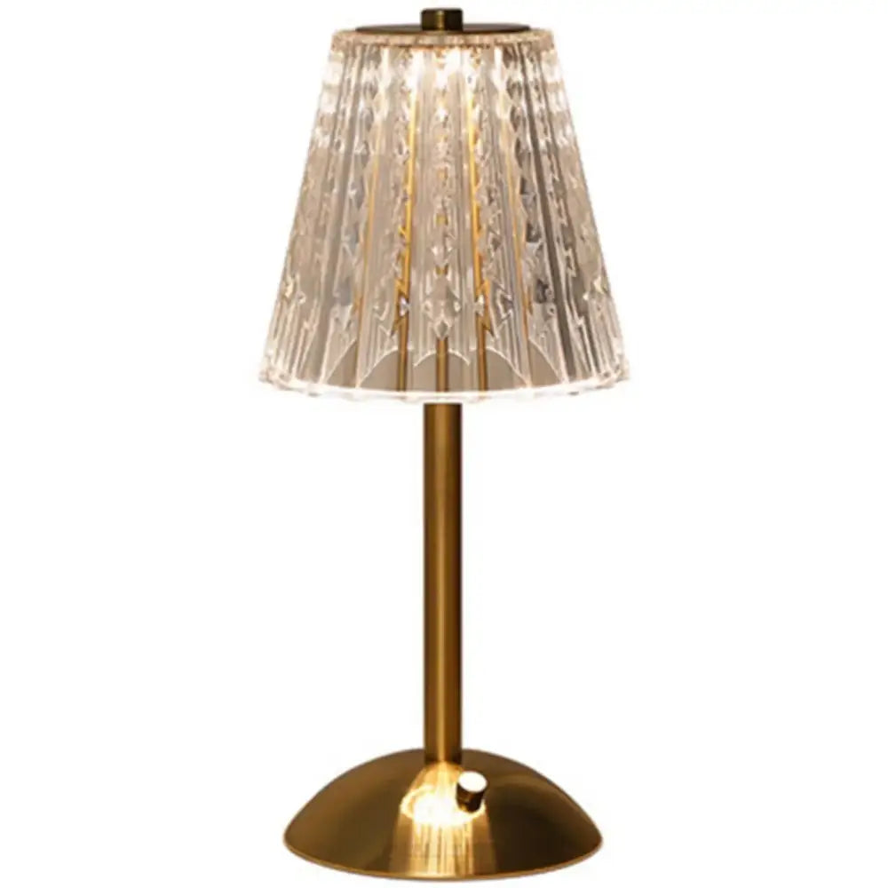Crystal Retro Table Lamp with Dimming Modes - Type-C charging / golden - Lighting > &