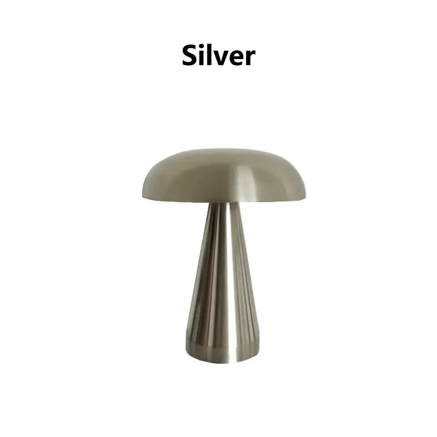 Danish Mushroom Table Lamp - Touch Sensor LED - Silver - Lighting > & Floor Lamps lamps