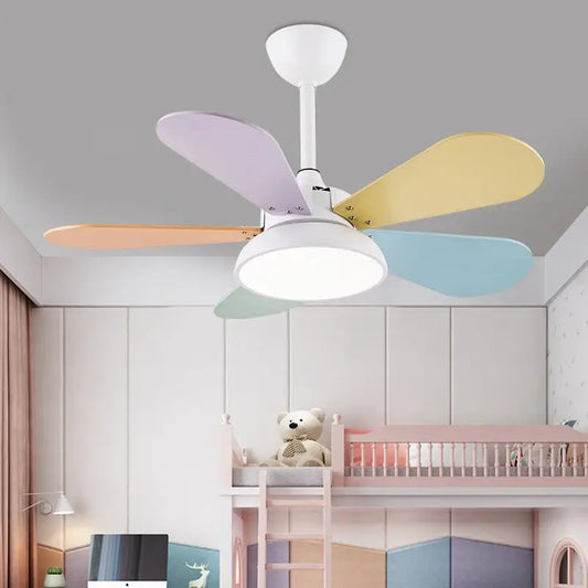 Flower Shaped Kids Ceiling Fan with Light - 5 - Lighting > lights Fans