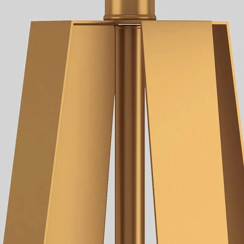 Gold Geometric Base Drum Linen Shade Table Lamp - Lighting > & Floor Lamps