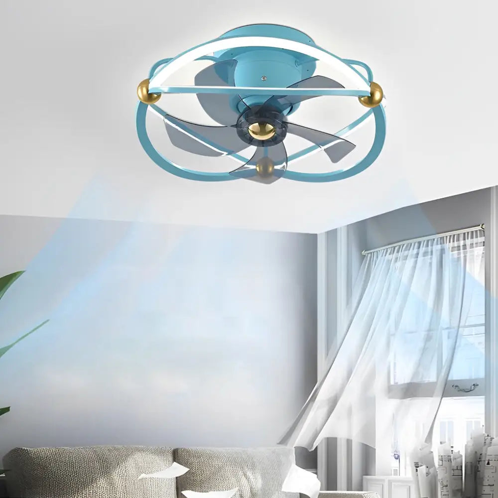 Intelligent Adjustable LED Ceiling Fan Light with Remote - Green - Lighting > lights Fans