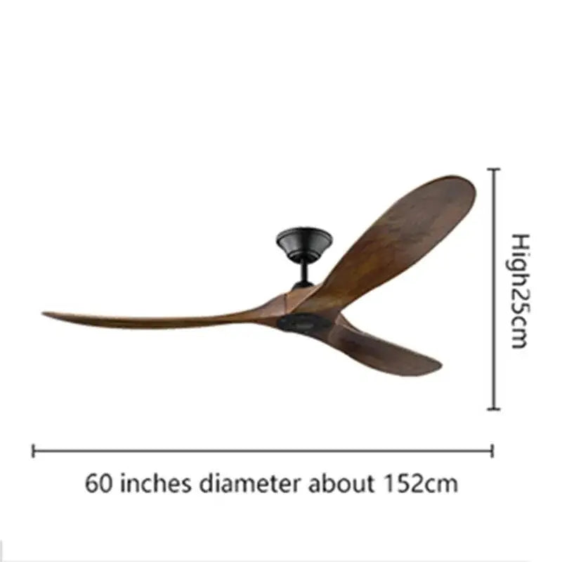 Large Industrial Wooden Ceiling Fan Without Light for Bedroom,Living - Fans
