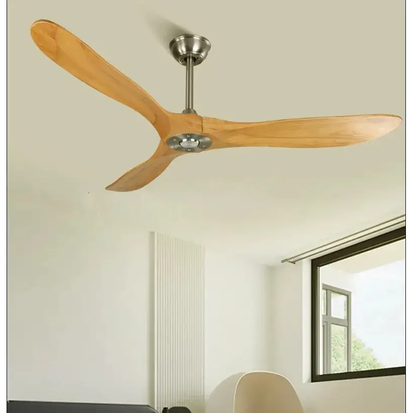 Large Industrial Wooden Ceiling Fan Without Light for Bedroom,Living - E / 52 Inch Fans