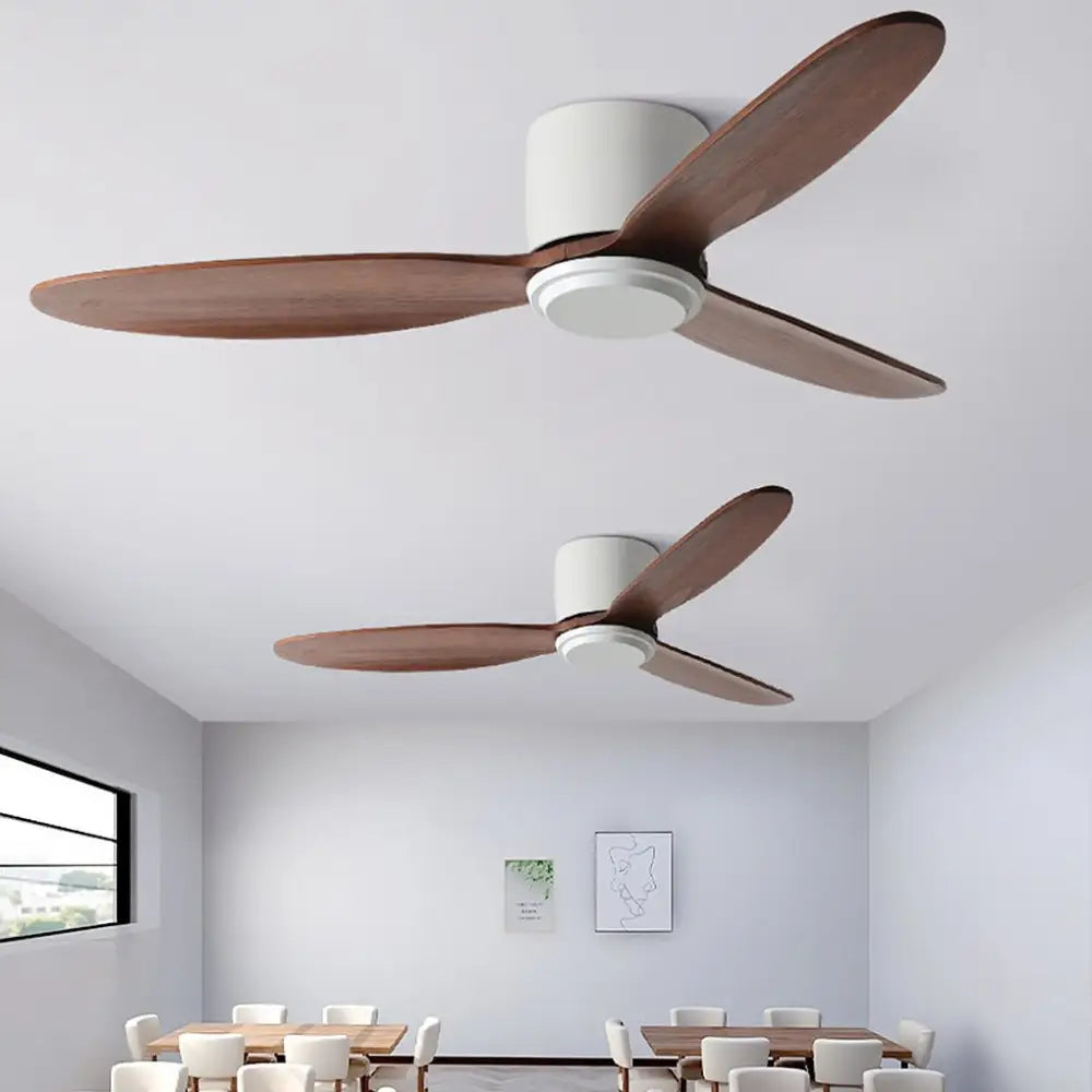 LED Nordic Flush Mount Ceiling Fan Light Chandelier - White / Coffee / Without - Lighting