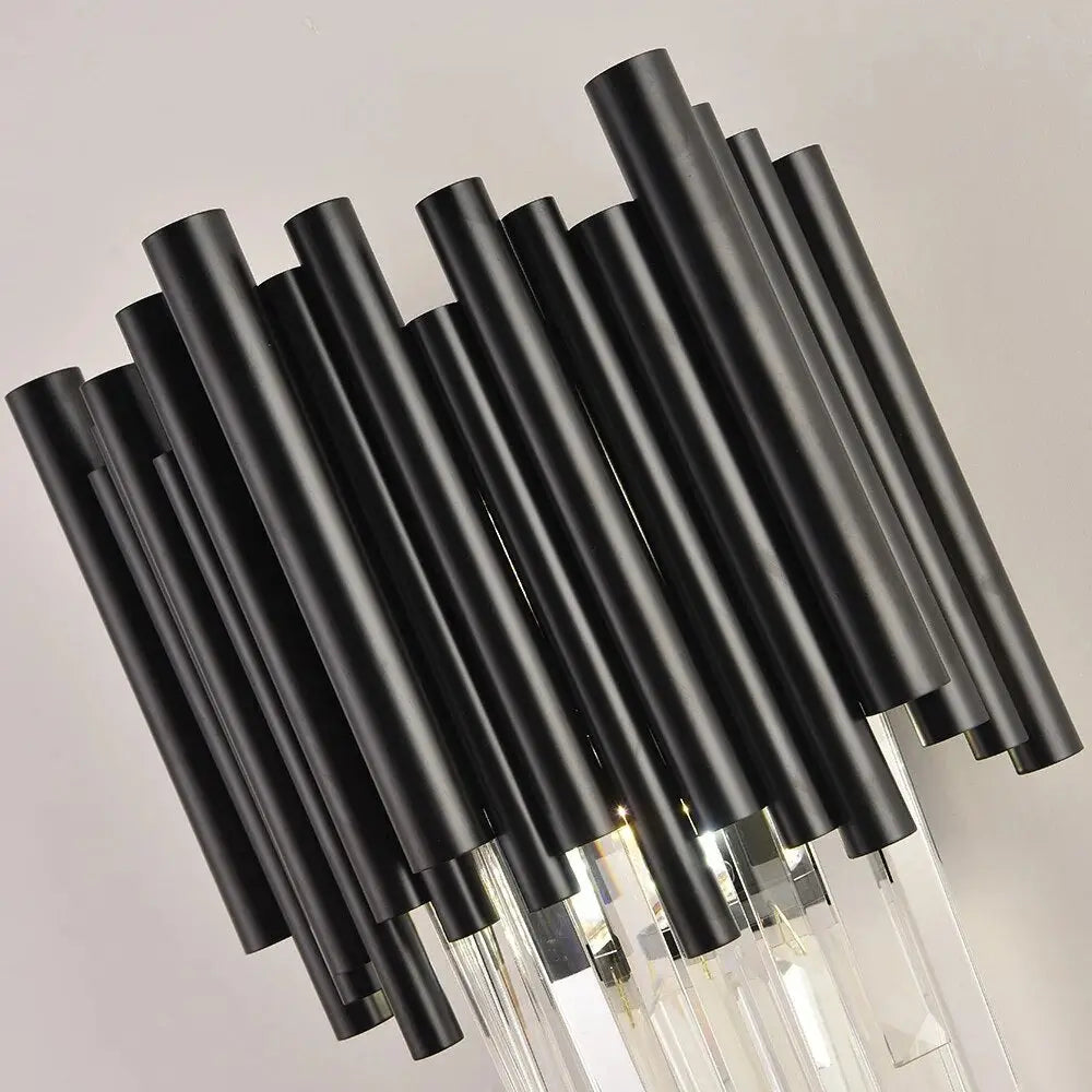 Luxury Black Crystal Wall Sconce for Living Bedroom Beside - Sconces