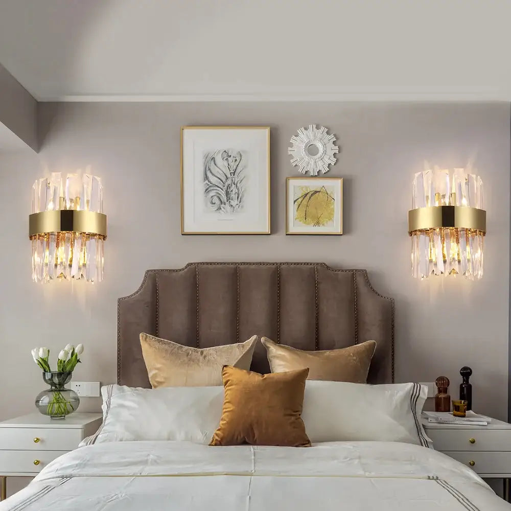 Luxury Modern Crystal Wall Sconce for Bedside Bedroom Hallway - Sconces
