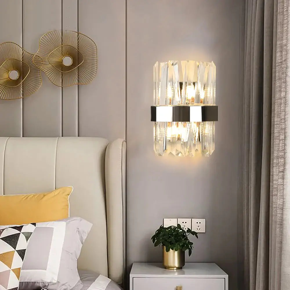 Luxury Modern Crystal Wall Sconce for Bedside Bedroom Hallway - Sconces