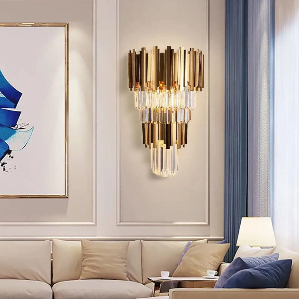 Luxury Modern Crystal Wall Sconce for Bedside Living Bedroom - Sconces