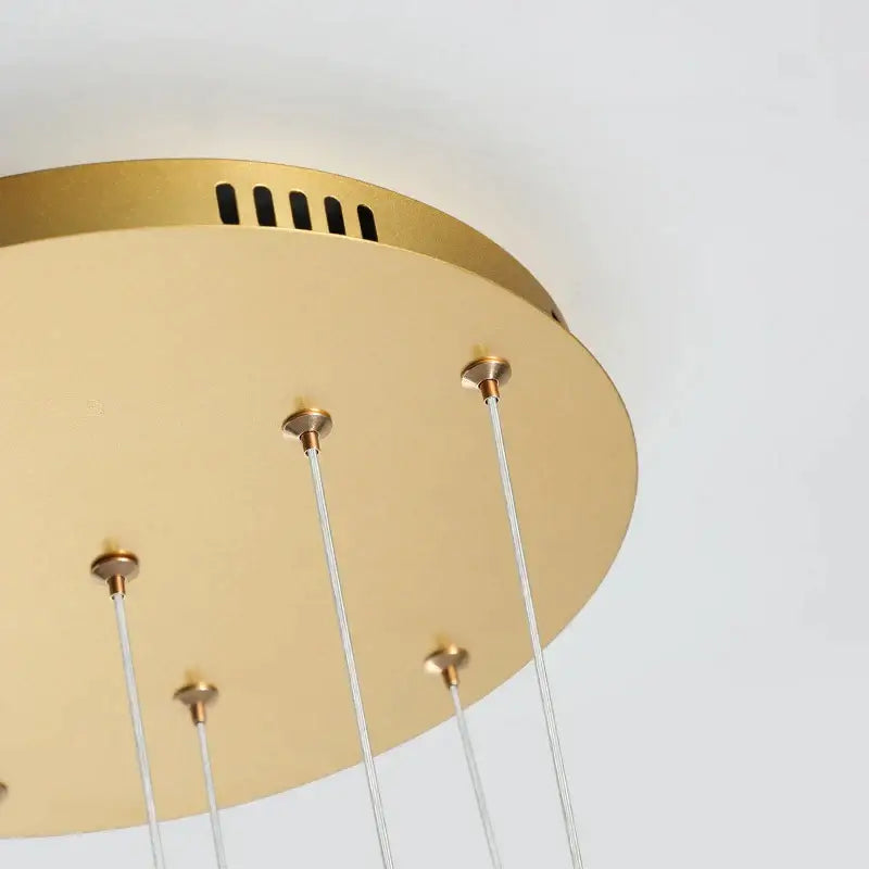 Luxury Round Hanging Acrylic Chandelier for Staircase Living