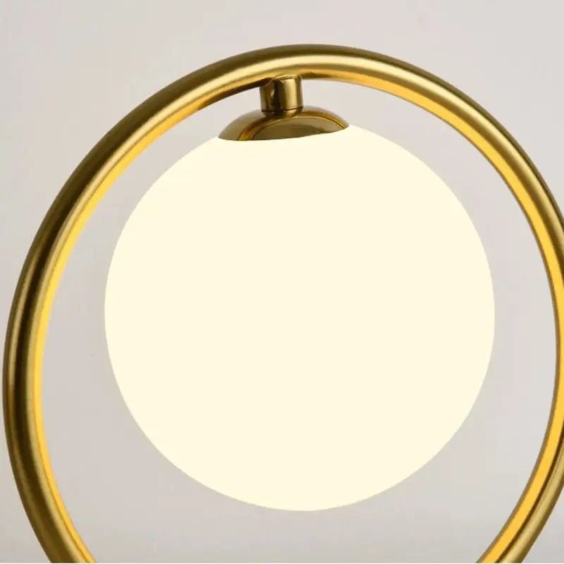 Modern Brass Glass Round Ring LED Table Lamp - Home & Garden > Lighting Lamps
