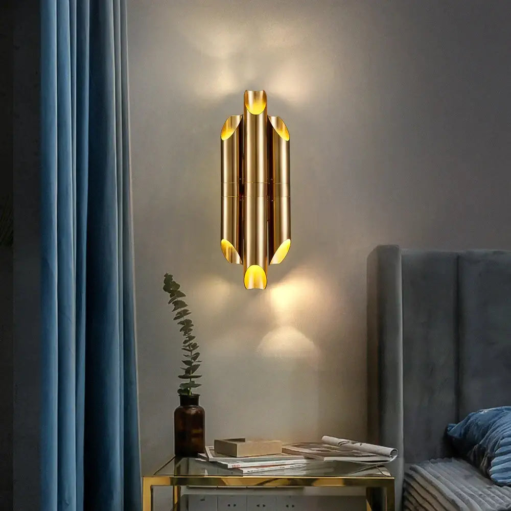 Modern Brushed Gold Wall Sconce for Bedside Bedroom Living - Home & Garden > Lighting
