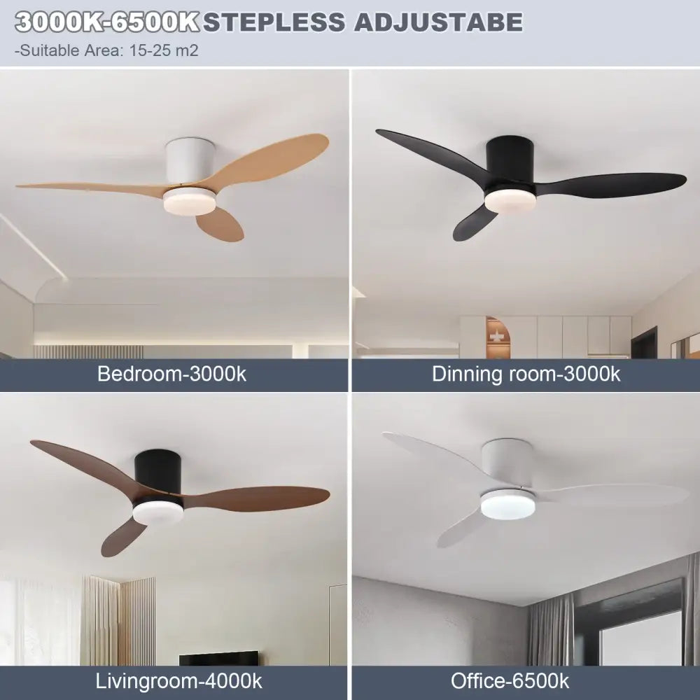 Modern Ceiling Fan with LED Light & Remote – 42 Inch Lighting > lights Fans