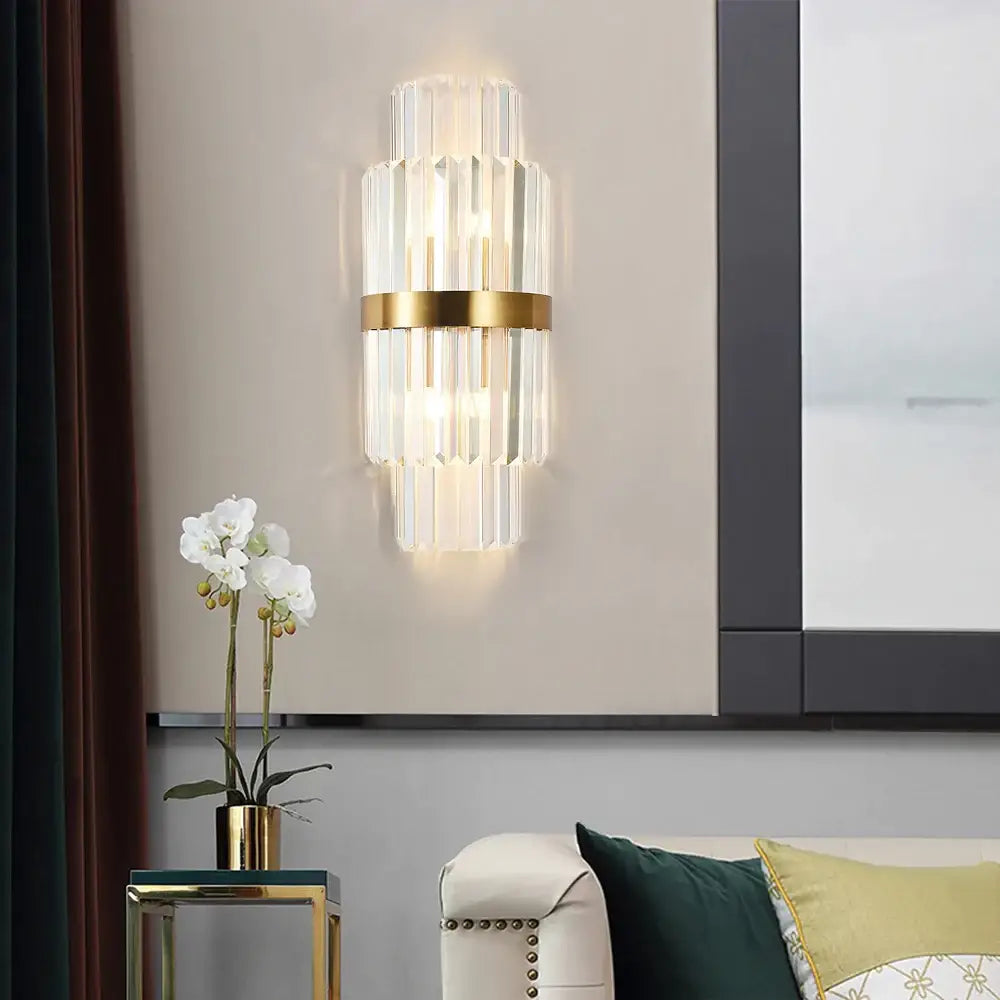 Modern Crystal Gold Wall Lamp: A Bedside Loft Light by Toplightstore - Home & Garden >