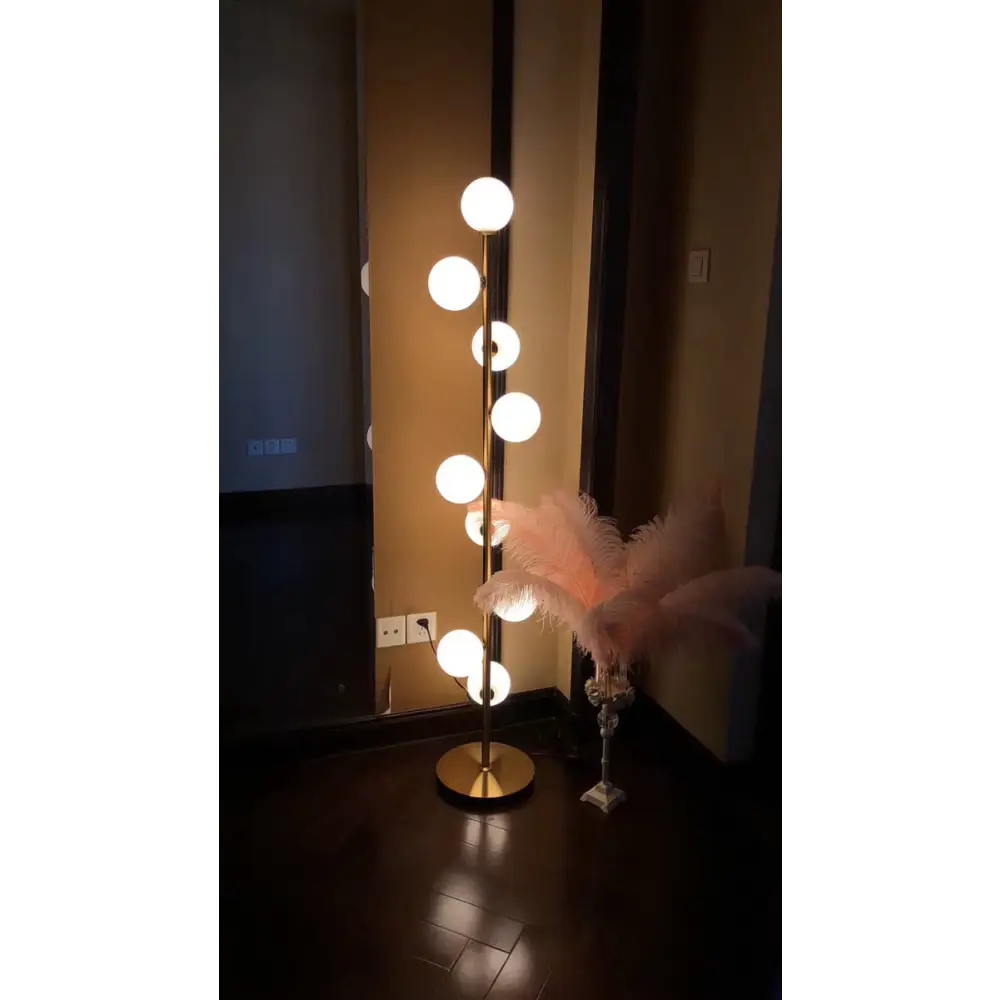 Modern Gold Glass Ball Floor Lamp for Living Bedroom - Lighting > Table & Lamps