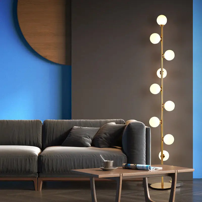 Modern Gold Glass Ball Floor Lamp for Living Bedroom - Lighting > Table & Lamps