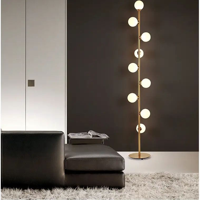 Modern Gold Glass Ball Floor Lamp for Living Bedroom - Lighting > Table & Lamps