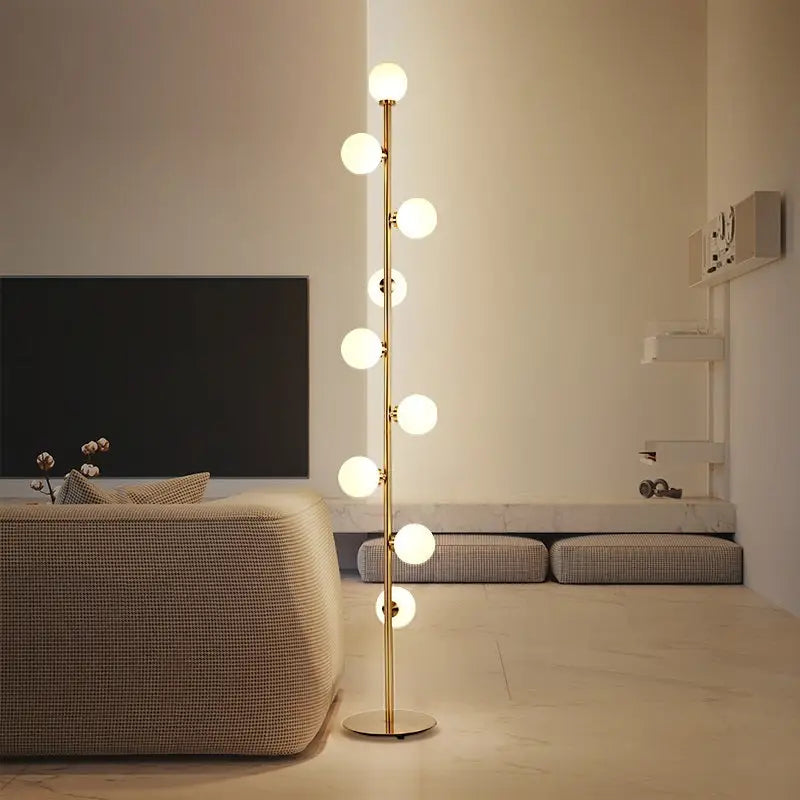 Modern Gold Glass Ball Floor Lamp for Living Bedroom - Lighting > Table & Lamps