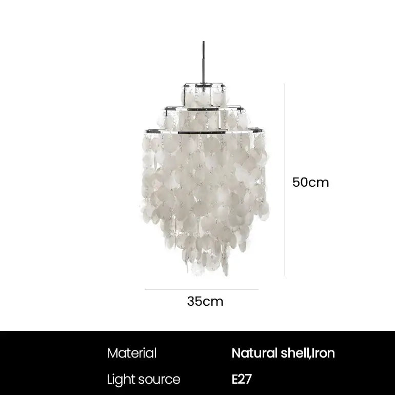 Modern Seashell Chandelier Lights - 35cm / Chrome / Warm White - Home & Garden > Lighting