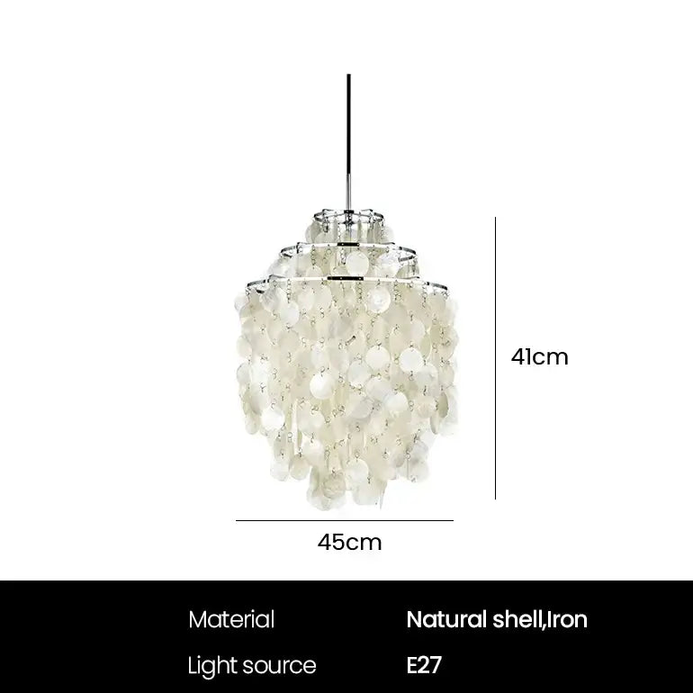 Modern Seashell Chandelier Lights - 45cm / Chrome / Tricolor - Home & Garden > Lighting