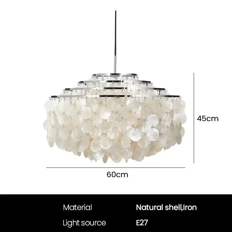 Modern Seashell Chandelier Lights - 60cm / Golden / Cold White - Home & Garden > Lighting