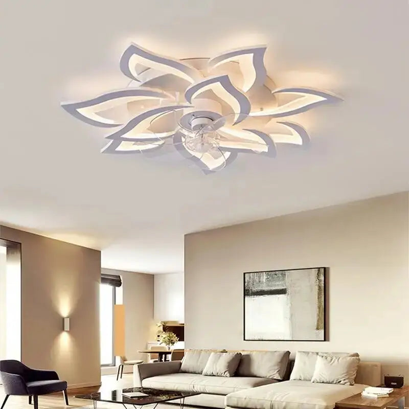 Nordic Creative Ceiling Fan with LED Light for Bedroom Living - Fans