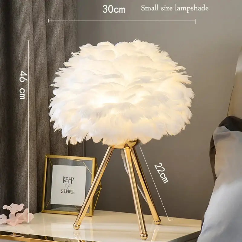 Nordic Feather Table Lamp - Romantic Modern Design - White gold 30cm / US - Lighting > &