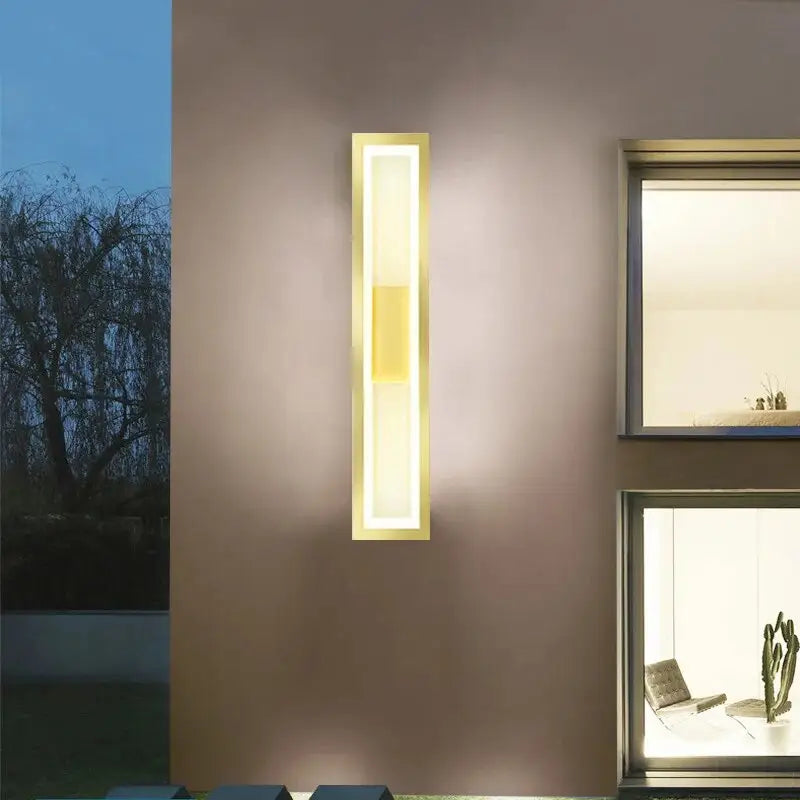Outdoor Waterproof LED Wall Mounted Sconce For Garden porch - warm white / gold color