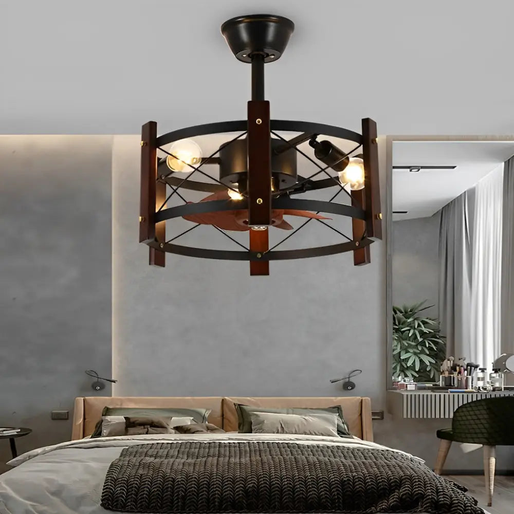 Retro American Style Bladeless Ceiling Fan with Chandelier - Lighting > lights Fans