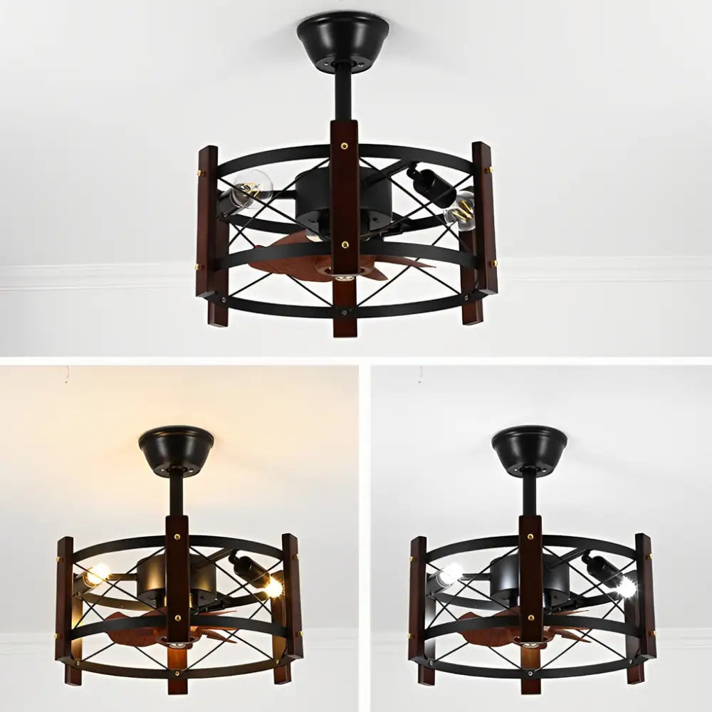 Retro American Style Bladeless Ceiling Fan with Chandelier - Lighting > lights Fans