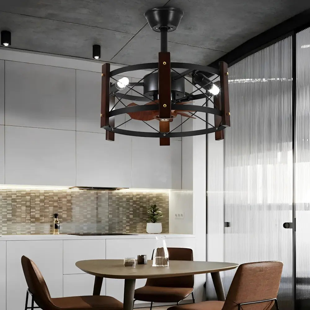 Retro American Style Bladeless Ceiling Fan with Chandelier - Lighting > lights Fans