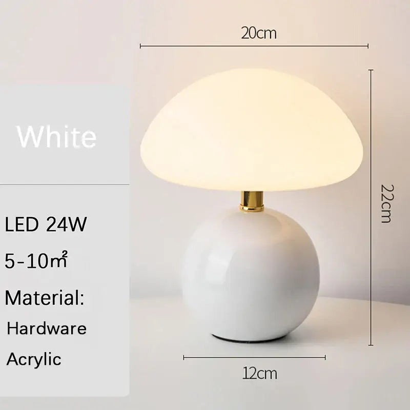 USB Mushroom Table Lamp - Decorative Lighting - WH / White--D12CM - > & Floor Lamps lamps