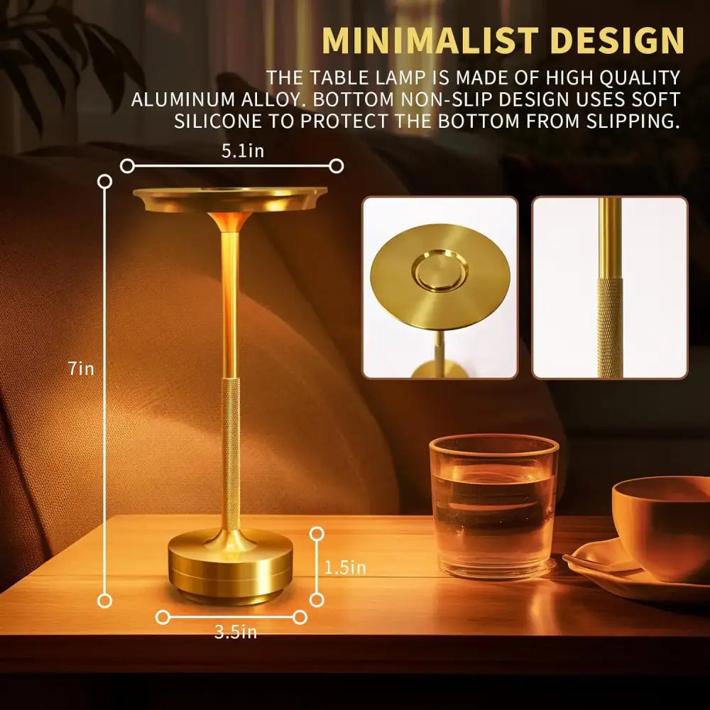 Wireless Aluminum LED Desk Lamp with Touch Control - Lighting > Table & Floor Lamps lamps