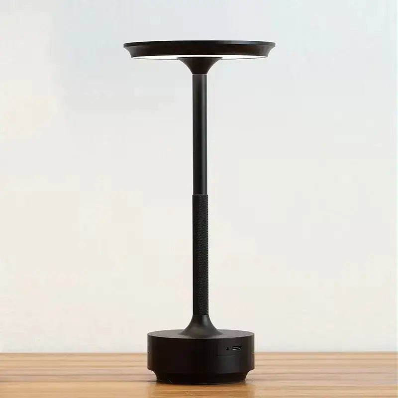 Wireless Aluminum LED Desk Lamp with Touch Control - Black - Lighting > Table & Floor