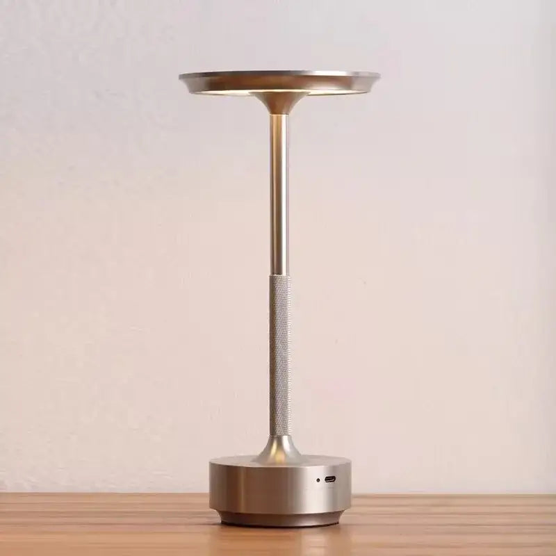 Wireless Aluminum LED Desk Lamp with Touch Control - Silver - Lighting > Table & Floor