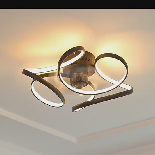 Blumenförmiger Deckenventilator mit ferngesteuerter Kronleuchterleuchte