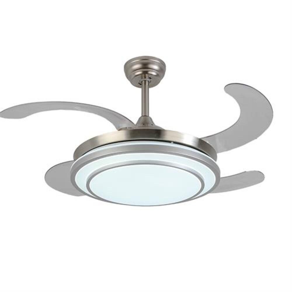 Goldener Kronleuchter-Deckenventilator mit LED und einziehbaren Flügeln