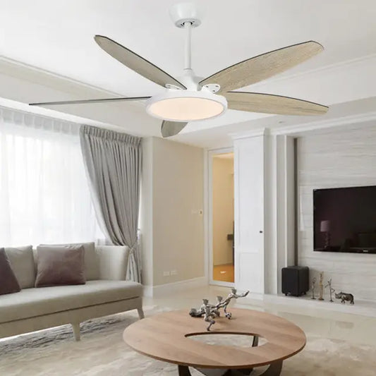 36’ Ceiling Fan with Plywood Blades Light and Remote Control - White / Dia35.8’
