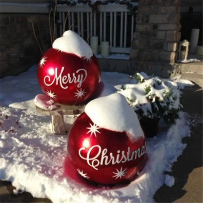 60CM Inflatable Christmas Ornament Ball – Outdoor PVC Decor - Home & Garden > Seasonal