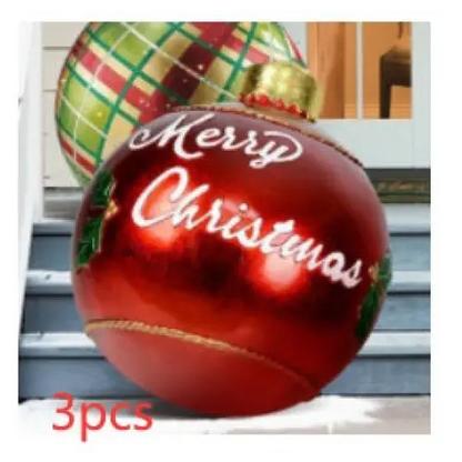 60CM Inflatable Christmas Ornament Ball – Outdoor PVC Decor - 3PCS / 60cm - Home & Garden