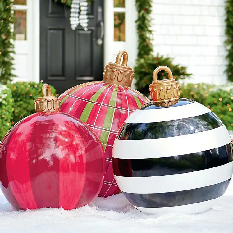 60CM Inflatable Christmas Ornament Ball – Outdoor PVC Decor - Home & Garden > Seasonal