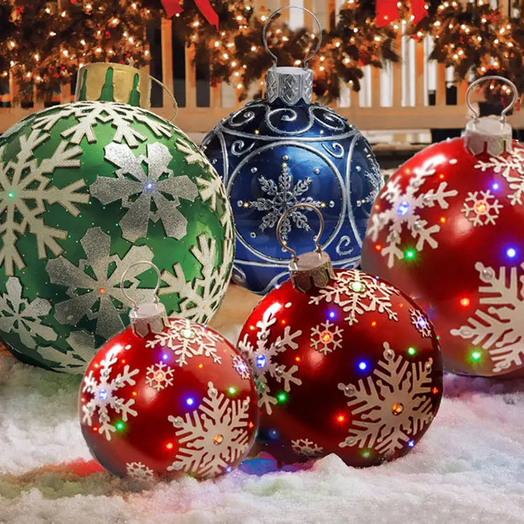 60CM Inflatable Christmas Ornament Ball – Outdoor PVC Decor - Home & Garden > Seasonal