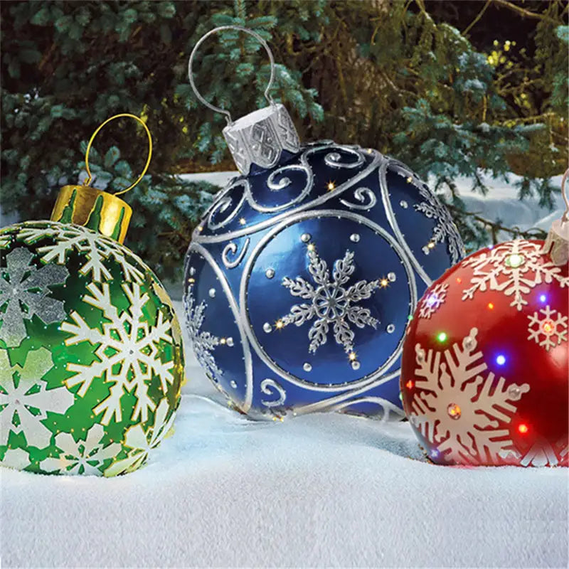60CM Inflatable Christmas Ornament Ball – Outdoor PVC Decor - Home & Garden > Seasonal