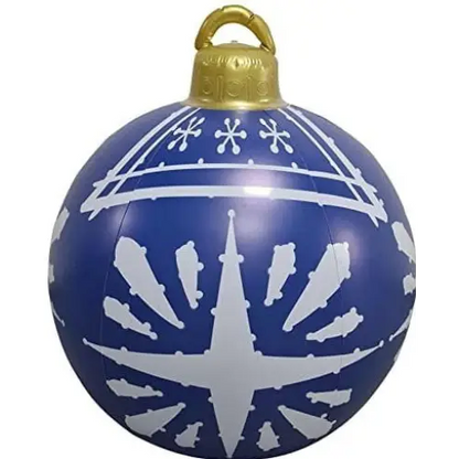60CM Inflatable Christmas Ornament Ball – Outdoor PVC Decor - Blue / 1PC / 60cm - Home &
