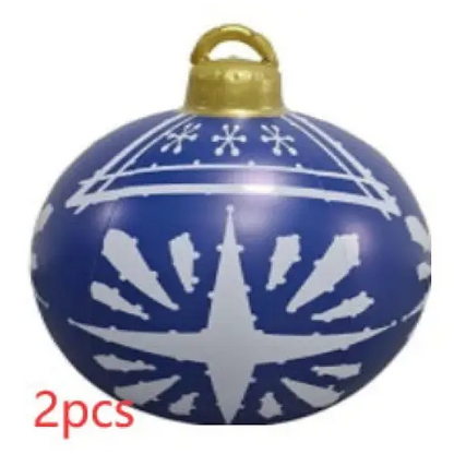60CM Inflatable Christmas Ornament Ball – Outdoor PVC Decor - Blue / 2PCS / 60cm - Home &