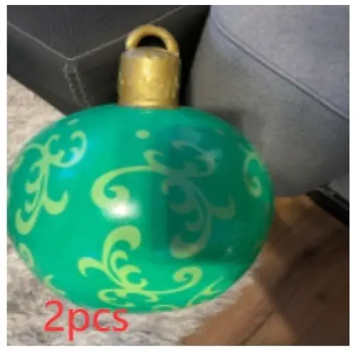 60CM Inflatable Christmas Ornament Ball – Outdoor PVC Decor - Green / 2PCS / 60cm - Home